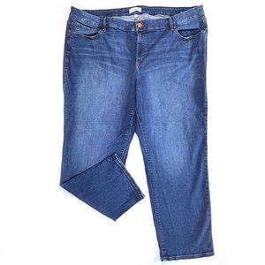 Straight Jeans Plus Sz 28 Stretch Flex Magic Waistband